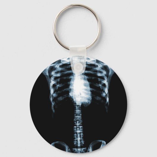 X-RAY SKELETON TORSO RIBS BLUE SLEUTELHANGER (Voorkant)