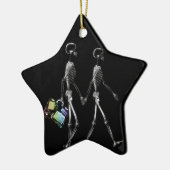 X-Ray Skeleton Tourist Couple Keramisch Ornament (Links)