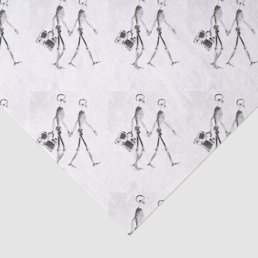 X-Ray Skeleton Tourist Couple Tissuepapier (Detail)