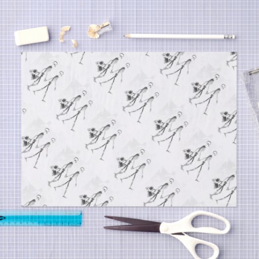 X-Ray Skeleton Tourist Couple Tissuepapier (Craft)