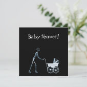 X-RAY SKELETON VROUW EN BABY-CARRIAGE - BLAUW KAART (Staand voorkant)