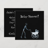 X-RAY SKELETON VROUW EN BABY-CARRIAGE - BLAUW KAART (Voorkant / Achterkant)