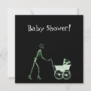 X-RAY SKELETON VROUW- EN BABY-CARRIAGE - GROENE KAART