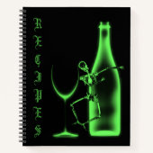 X-Ray Skeleton Wijnfles Recept Boek - Groen (Voorkant)