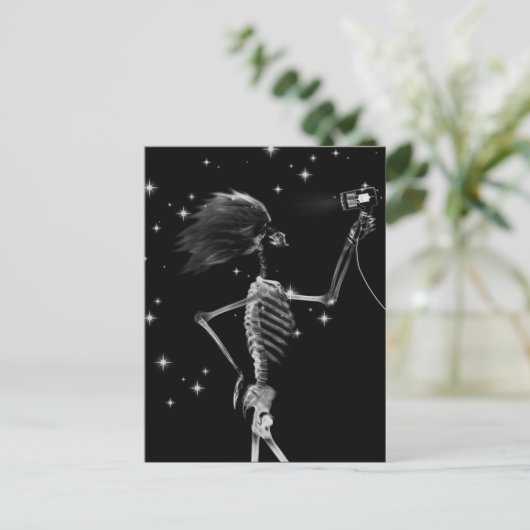 X-Ray Skeleton wordt gedrukt - zwart en wit Briefkaart (Staand voorkant)