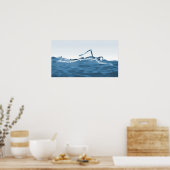 X-Ray Skeleton zwemmen in het Blauwmeer Poster (Keuken)