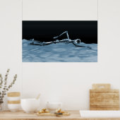 X-Ray Skeleton zwemmen in het Neg Blue-meer Poster (Keuken)