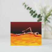 X-Ray Skeleton zwemmen in het vuurmeer Briefkaart (Staand voorkant)