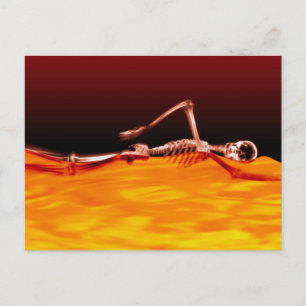 X-Ray Skeleton zwemmen in het vuurmeer Briefkaart
