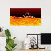 X-Ray Skeleton zwemmen in het vuurmeer Poster (Thuiskantoor)