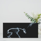X-Ray Skeletons Blue Bad Dog Invitae Kaart (Staand voorkant)