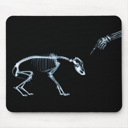X-Ray Skeletons Blue Bad Dog Muismat (Voorkant)