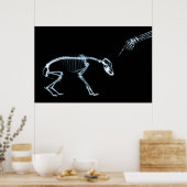 X-Ray Skeletons Blue Bad Dog Poster (Keuken)