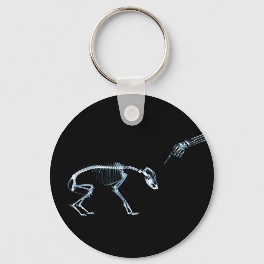 X-Ray Skeletons Blue Bad Dog Sleutelhanger (Voorkant)