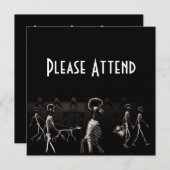 X-Ray Skeletons Midnight Stroll Black Sepia Kaart (Voorkant / Achterkant)