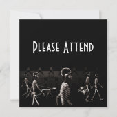 X-Ray Skeletons Midnight Stroll Black Sepia Kaart (Voorkant)