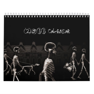X-Ray Skeletons Midnight Stroll Black Sepia Kalender