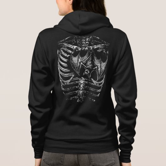 X-Ray Skelett Korpus mit Fledermaus Hoodie (Achterkant)