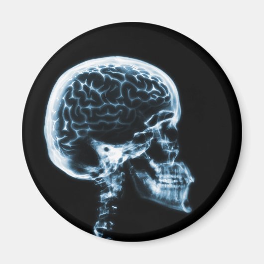 X-RAY SKULL BRAIN - BLAUW MAGNEET (Voorkant)