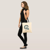 X-RAY SKULL BRAIN - BLAUW TOTE BAG (Voorkant (model))