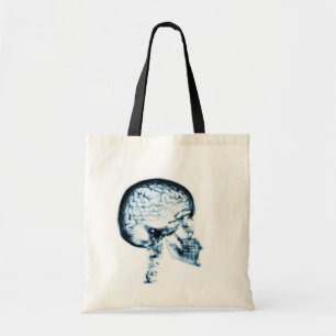 X-RAY SKULL BRAIN - BLAUW TOTE BAG