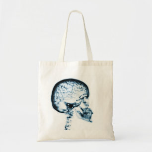 X-RAY SKULL BRAIN - BLAUW TOTE BAG