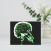 X-RAY SKULL BRAIN - GROEN BRIEFKAART (Staand voorkant)