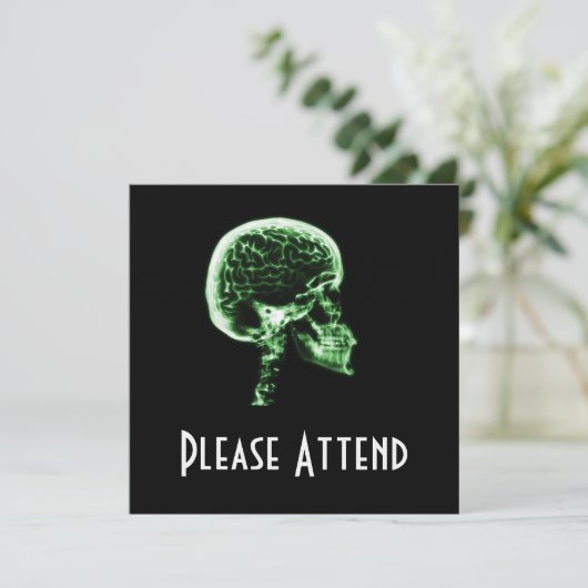 X-RAY SKULL BRAIN - GROEN KAART (Staand voorkant)
