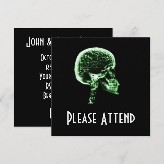 X-RAY SKULL BRAIN - GROEN KAART (Voorkant / Achterkant)