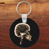 X-RAY SKULL BRAIN - ORANJE SLEUTELHANGER (Voorkant)