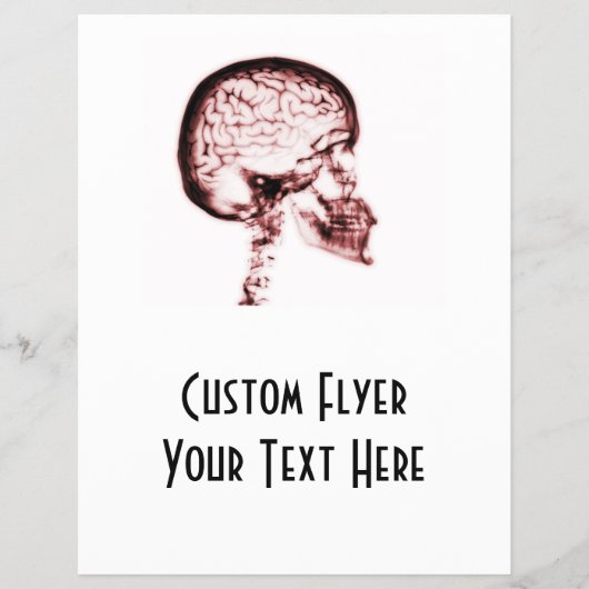 X-RAY SKULL BRAIN - RED FLYER (Voorkant)