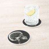 X-RAY SKULL BRAIN - ZWART EN WITTE ZANDSTEEN ONDERZETTER (Zijkant)