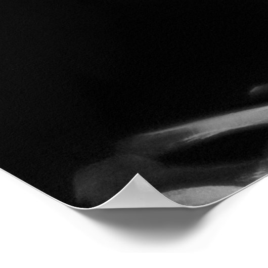 X-Ray Skull met hoofdtelefoon - B&W Poster (Hoek)