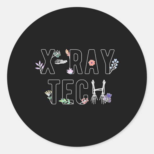 X-Ray Tech Bloemen X-Ray Technoloog Xray Tech Ronde Sticker (Voorkant)