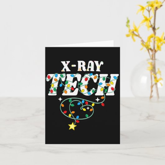 X-ray Tech Christmas Radiologic Technologist Techs Kaart (Gele Bloem)