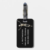 X-Ray Tech en drie vun skeletten Bagagelabel (Achterkant verticaal)