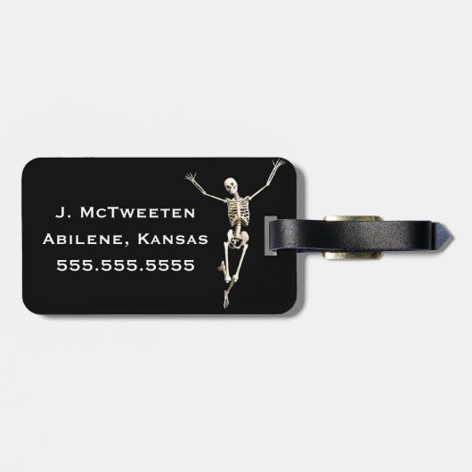 X-Ray Tech en drie vun skeletten Bagagelabel (Achterkant horizontaal)