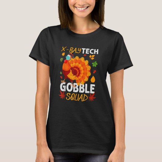 X Ray Tech Gobble Squad Turkey Face Mask Thanksgiv T-shirt (Voorkant)