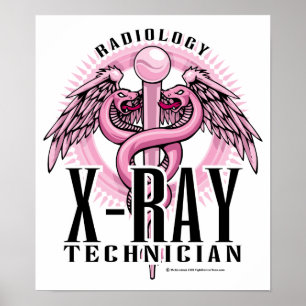X-Ray Tech Pink Caduceus Poster