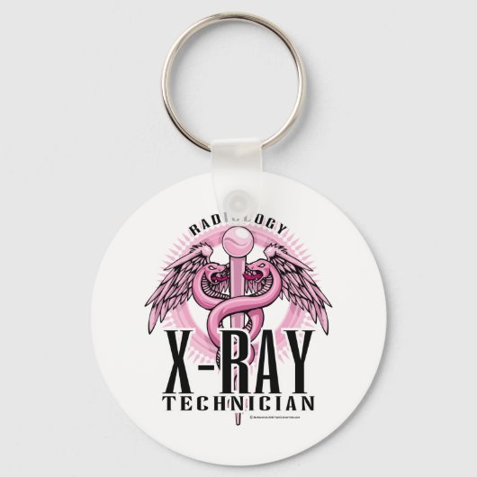 X-Ray Tech Pink Caduceus Sleutelhanger (Voorkant)