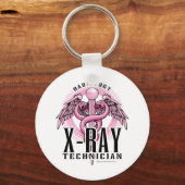 X-Ray Tech Pink Caduceus Sleutelhanger (Voorkant)