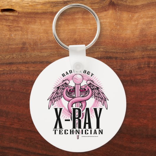 X-Ray Tech Pink Caduceus Sleutelhanger (Voorkant)