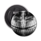 X-Ray Teeth Mouth Smile Black en White Button Flesopener (Voorkant)