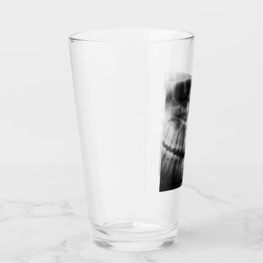 X-Ray Teeth Mouth Smile Black en White Glas (Rechts)