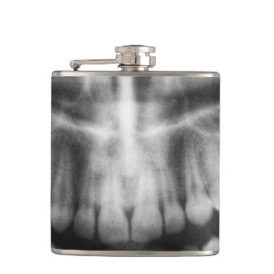 X-Ray Teeth Mouth Smile Black en White Heupfles