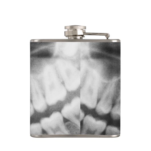 X-Ray Teeth Mouth Smile Black en White Heupfles (Achterkant)