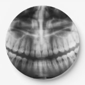 X-Ray Teeth Mouth Smile Black en White Papieren Bordje (Voorkant)