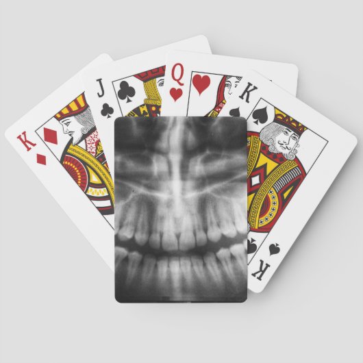 X-Ray Teeth Mouth Smile Black en White Pokerkaarten (Achterkant)