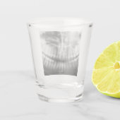 X-Ray Teeth Mouth Smile Black en White Shot Glas (Achterkant)