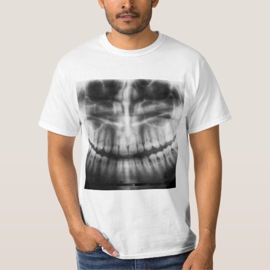 X-Ray Teeth Mouth Smile Black en White T-shirt (Voorkant)